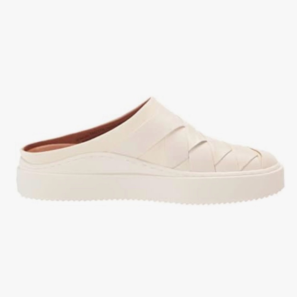 NWT Lucky Brand Leather Killian Pristine White Slip-On Woven Mules - Picture 5 of 8